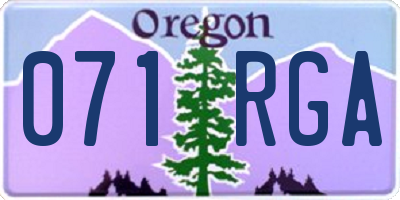OR license plate 071RGA