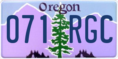 OR license plate 071RGC