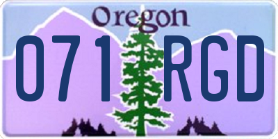 OR license plate 071RGD