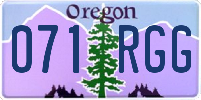 OR license plate 071RGG