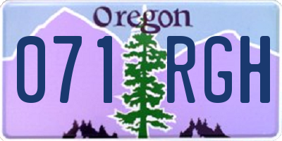 OR license plate 071RGH