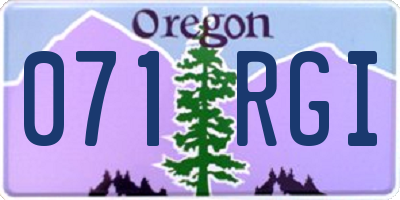 OR license plate 071RGI