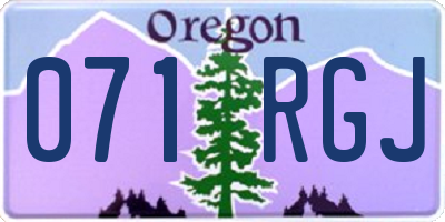 OR license plate 071RGJ