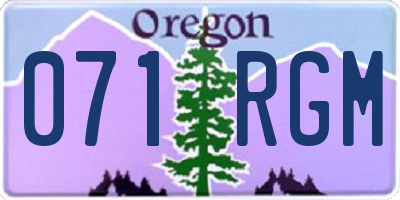 OR license plate 071RGM