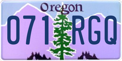 OR license plate 071RGQ