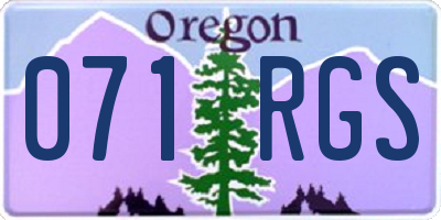 OR license plate 071RGS