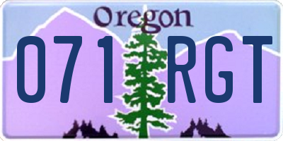 OR license plate 071RGT