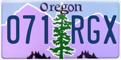 OR license plate 071RGX