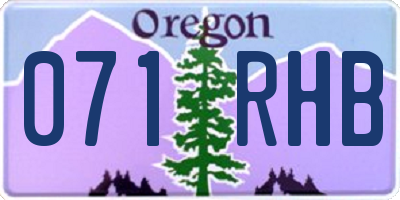 OR license plate 071RHB