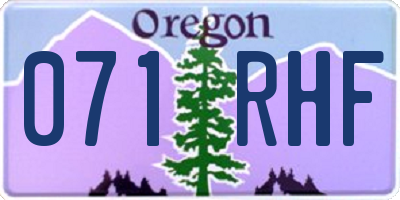 OR license plate 071RHF