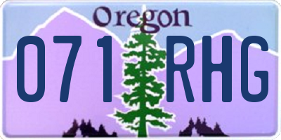 OR license plate 071RHG