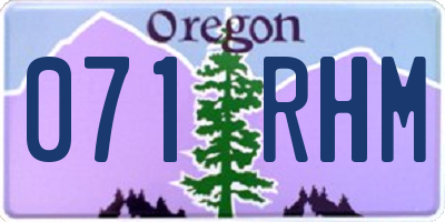 OR license plate 071RHM