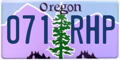 OR license plate 071RHP