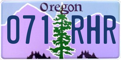 OR license plate 071RHR