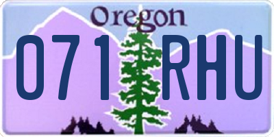 OR license plate 071RHU