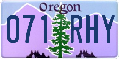 OR license plate 071RHY