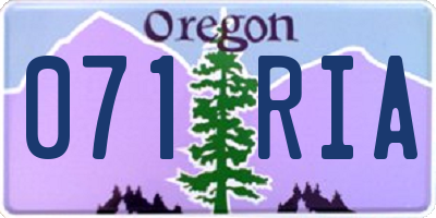 OR license plate 071RIA