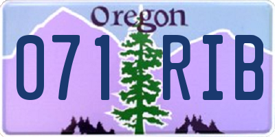 OR license plate 071RIB