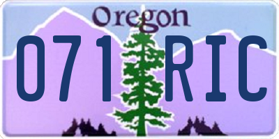 OR license plate 071RIC