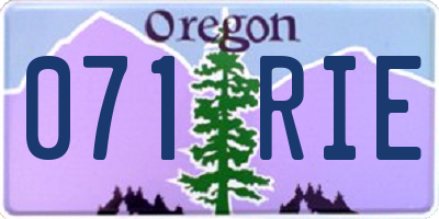 OR license plate 071RIE