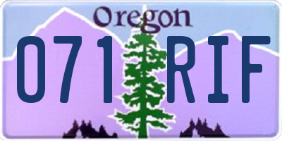 OR license plate 071RIF