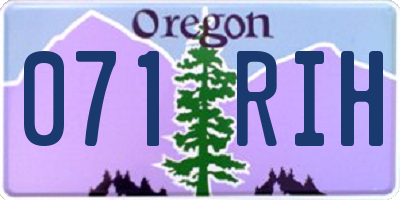 OR license plate 071RIH