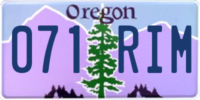 OR license plate 071RIM