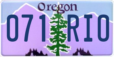 OR license plate 071RIO