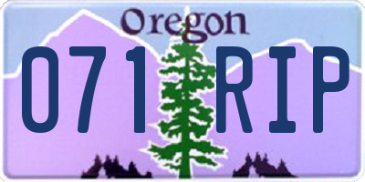 OR license plate 071RIP