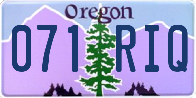 OR license plate 071RIQ