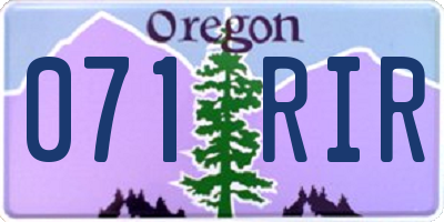 OR license plate 071RIR