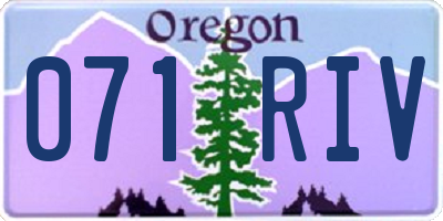 OR license plate 071RIV