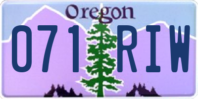 OR license plate 071RIW