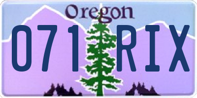 OR license plate 071RIX