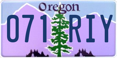 OR license plate 071RIY