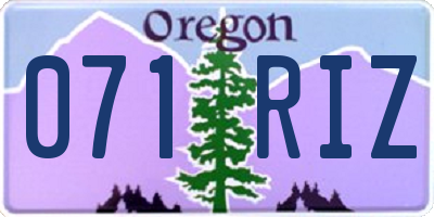 OR license plate 071RIZ