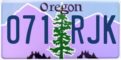 OR license plate 071RJK