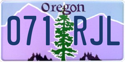 OR license plate 071RJL