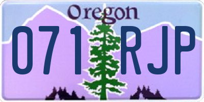 OR license plate 071RJP