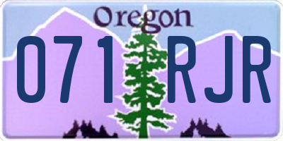 OR license plate 071RJR