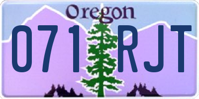 OR license plate 071RJT