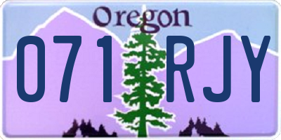 OR license plate 071RJY