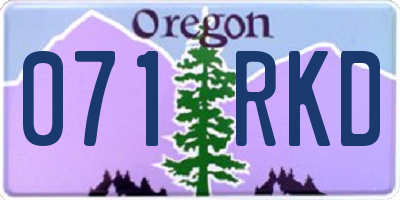 OR license plate 071RKD