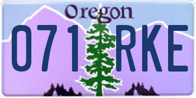 OR license plate 071RKE