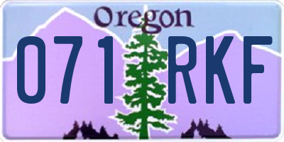 OR license plate 071RKF