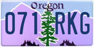 OR license plate 071RKG