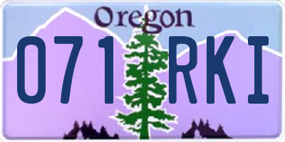 OR license plate 071RKI