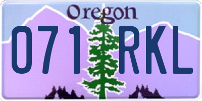 OR license plate 071RKL