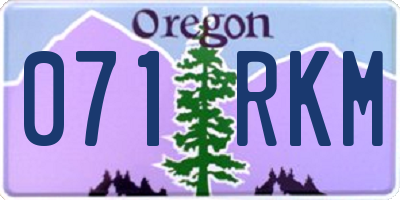 OR license plate 071RKM