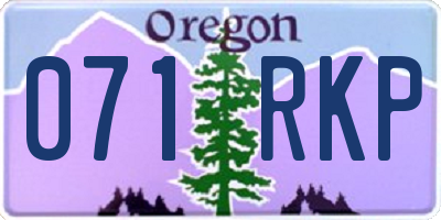 OR license plate 071RKP